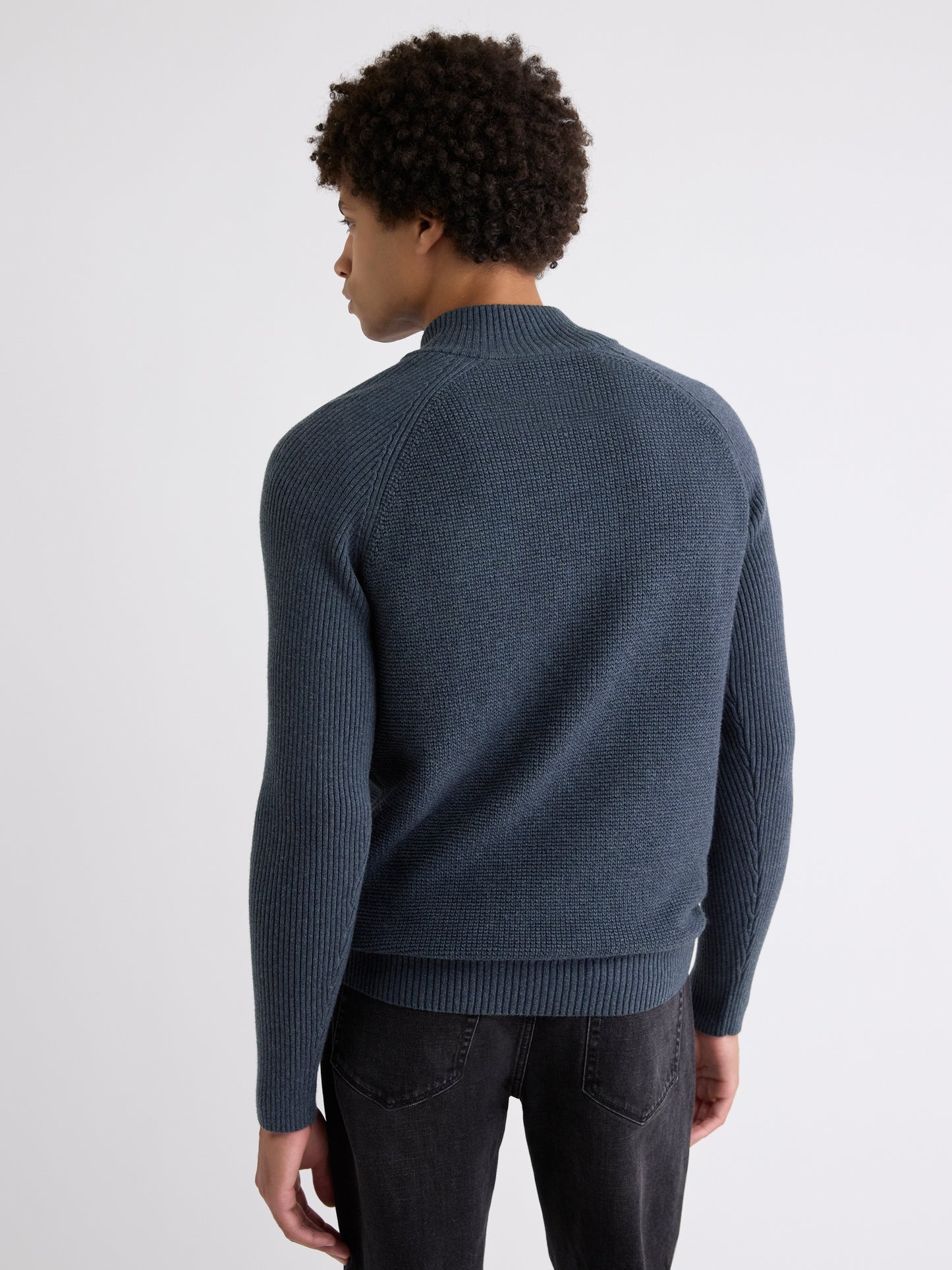 Pull à Col Montant Zippé et Manches Longues