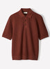 Textured Short-Sleeve Polo Sweater