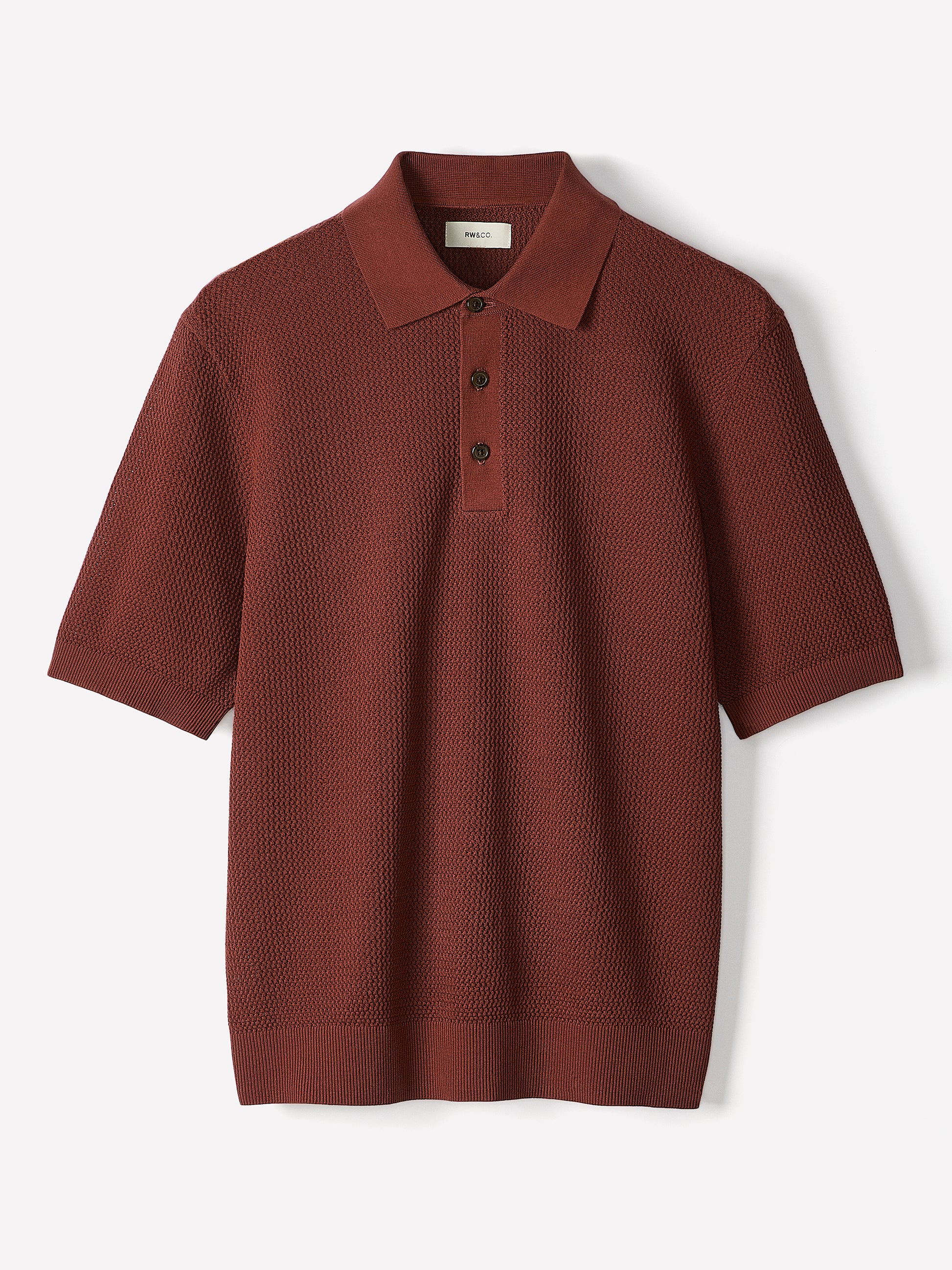 Textured Short-Sleeve Polo Sweater