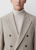 Double Breasted Blazer Brushed Avoine Fabric