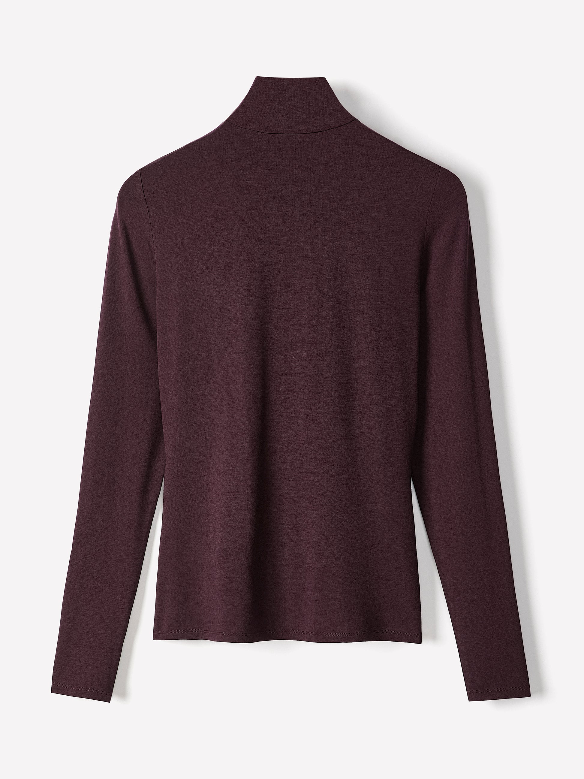 Knit Pullover Fitted Stretch Viscose Mock Neck