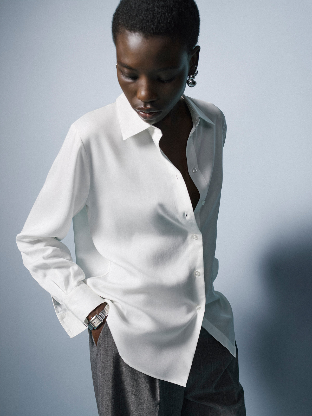 Long-Sleeve Lyocell Shirt