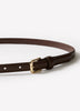 Slim Leather Belt with Square Buckle