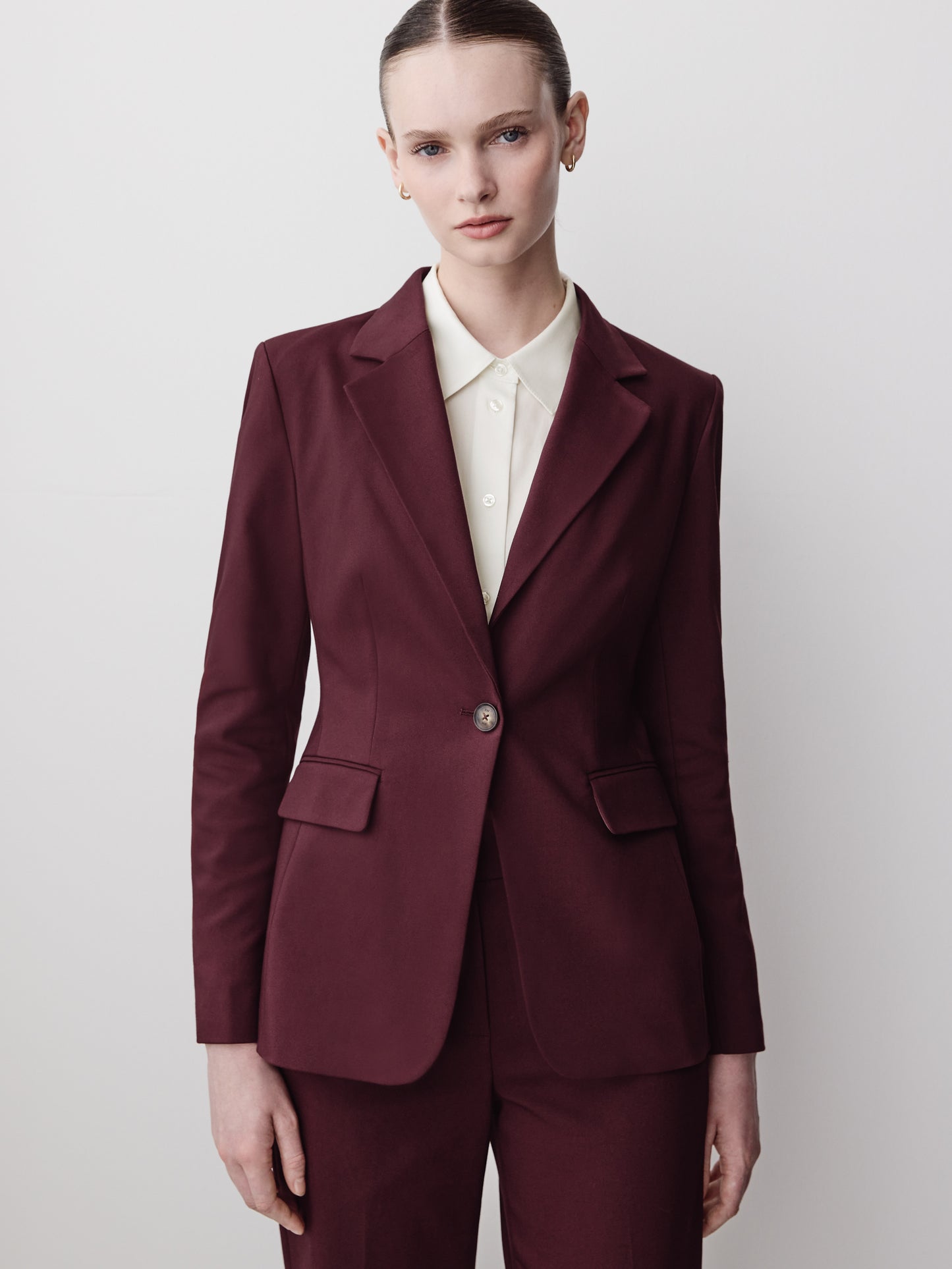 One-Button Fitted Blazer