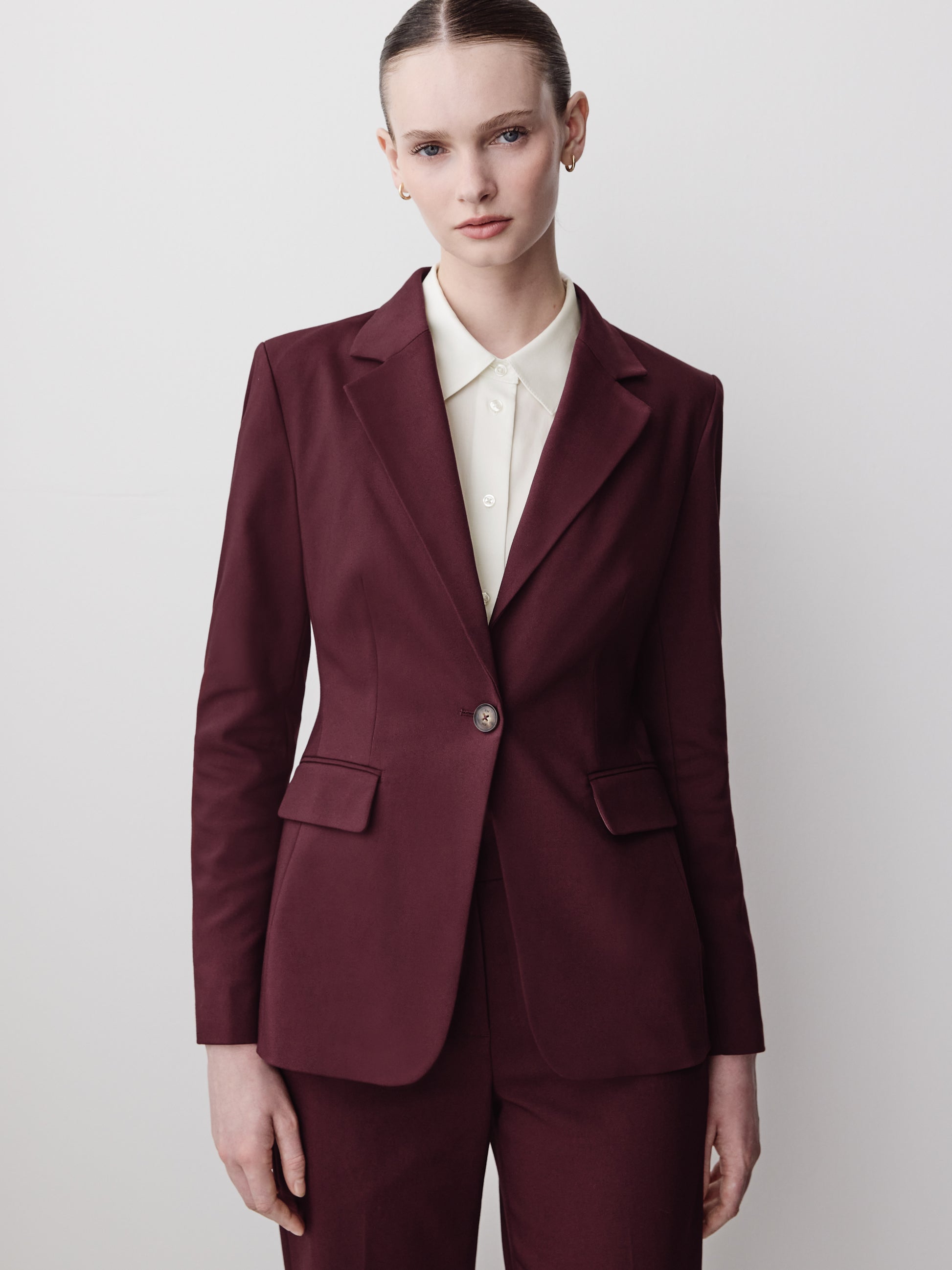 One-Button Fitted Blazer