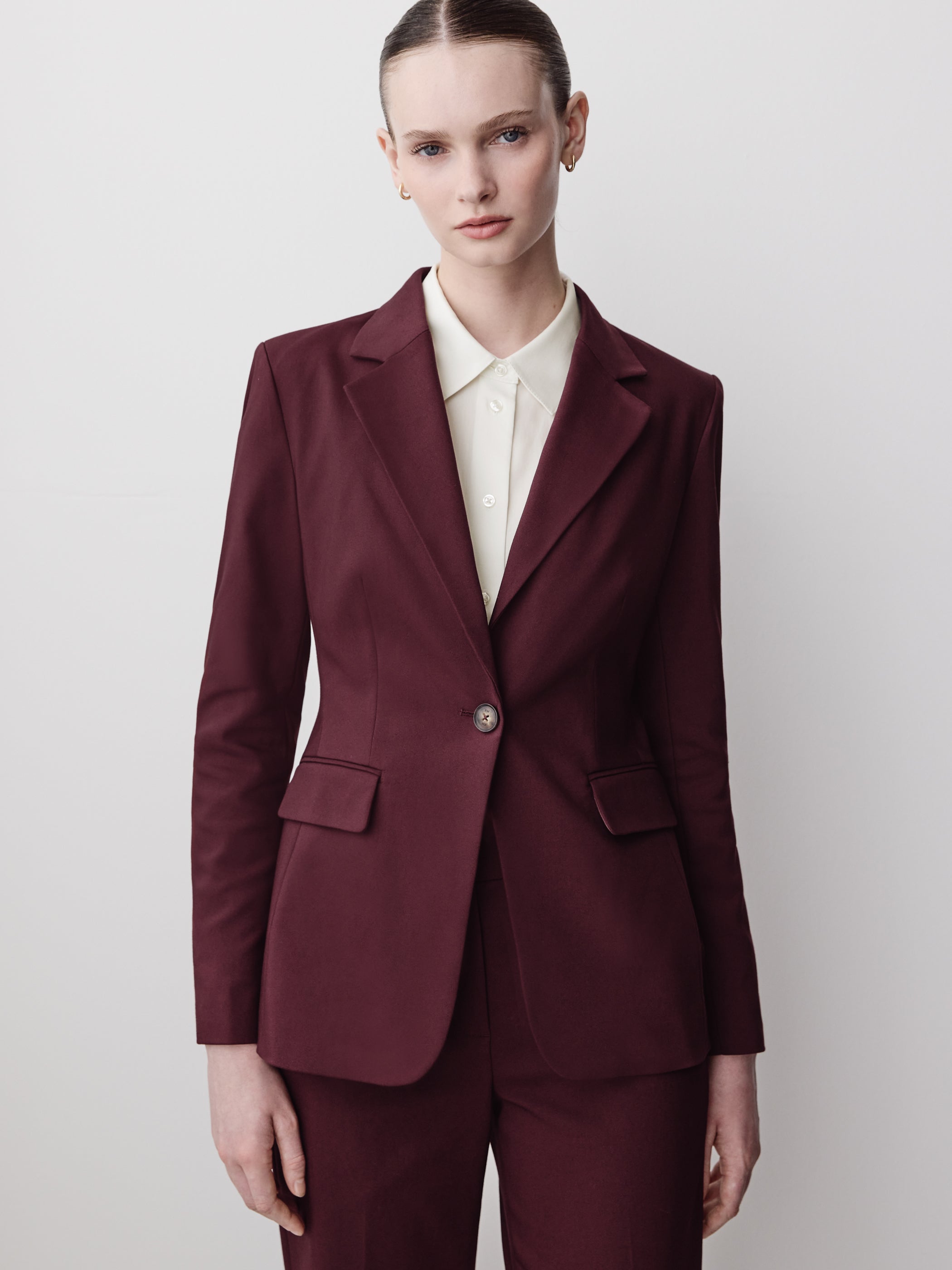One-Button Fitted Blazer