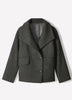 Wool Blend Short Jacket with Funnel Neck