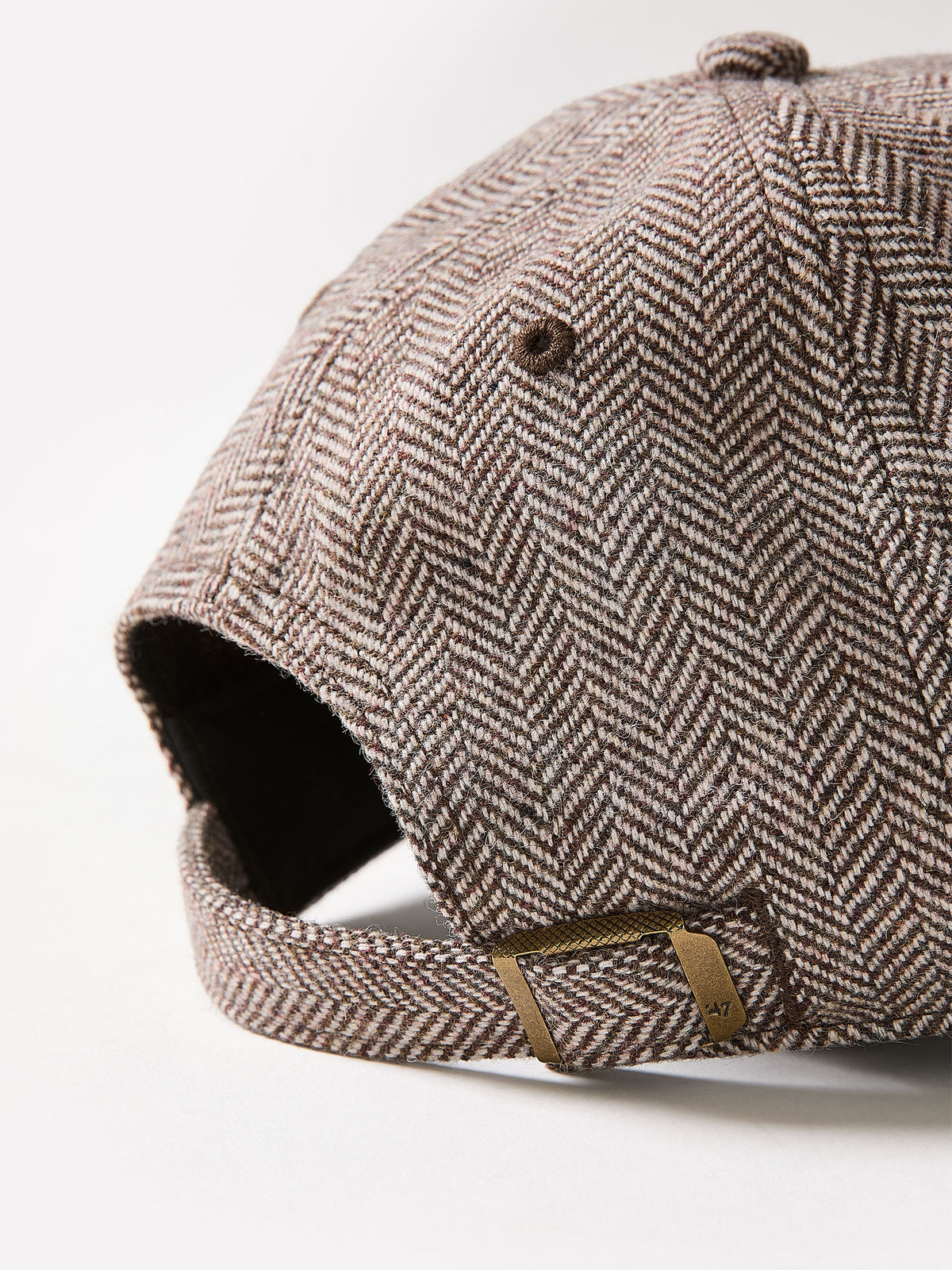 Woven Wool Blend Hat with Herringbone Pattern