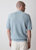 Textured Short-Sleeve Polo Sweater