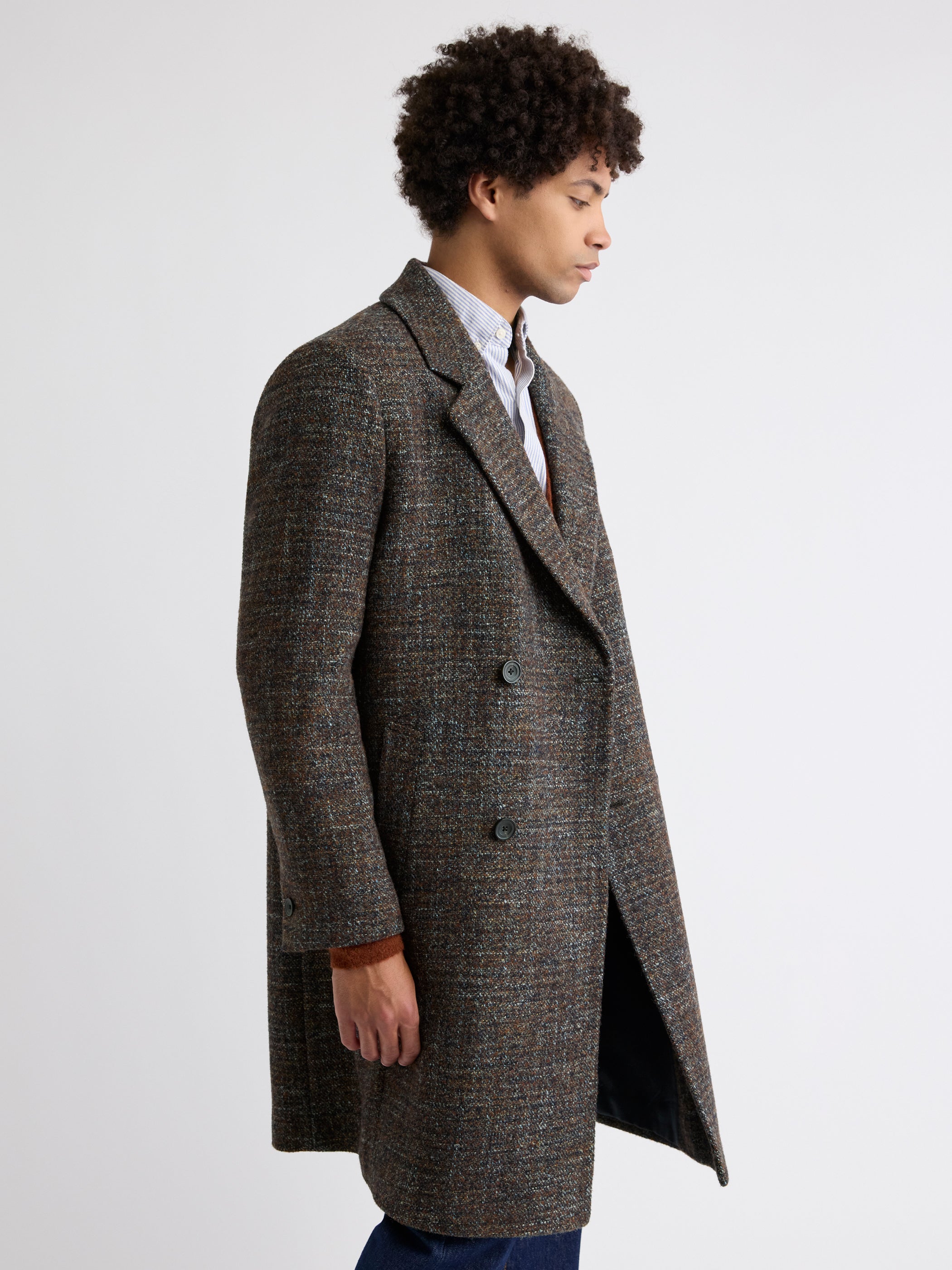 Classic Double-Breasted Bouclé Coat