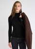 Mock-Neck Sweater with Buttons on Sleeves