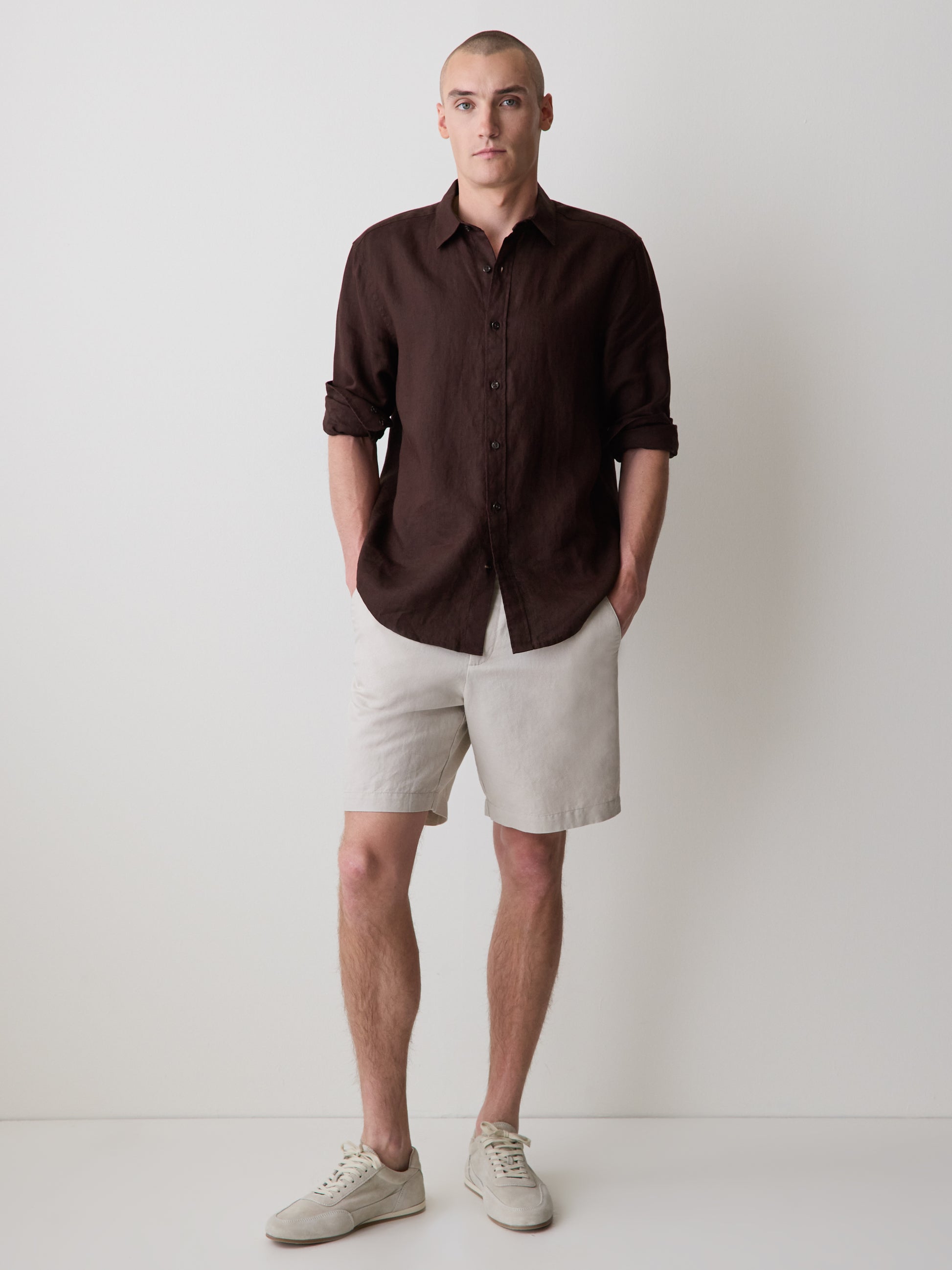 Long-Sleeve Linen Shirt