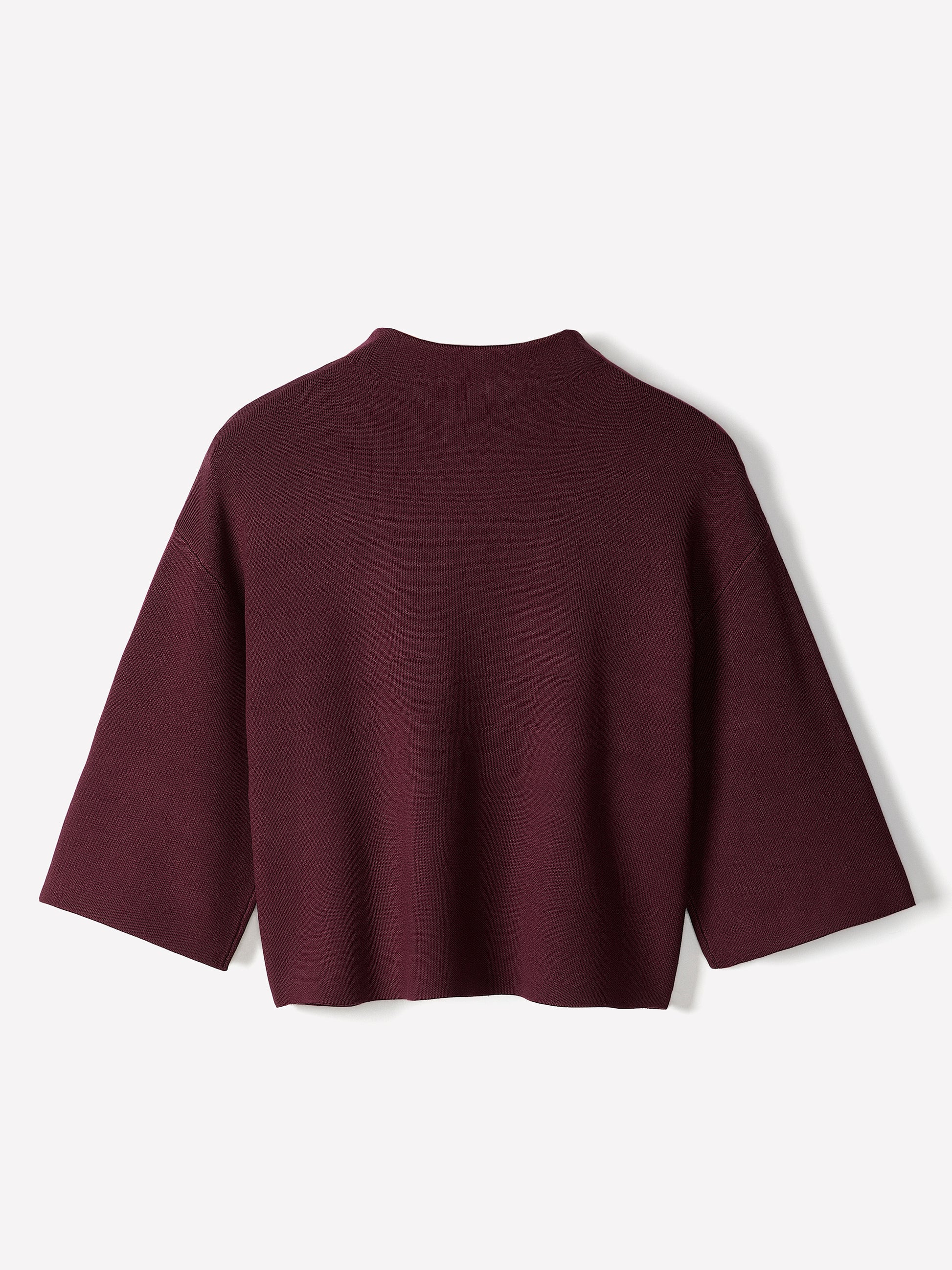 Mock-Neck Sweater with Bell Elbow Sleeves