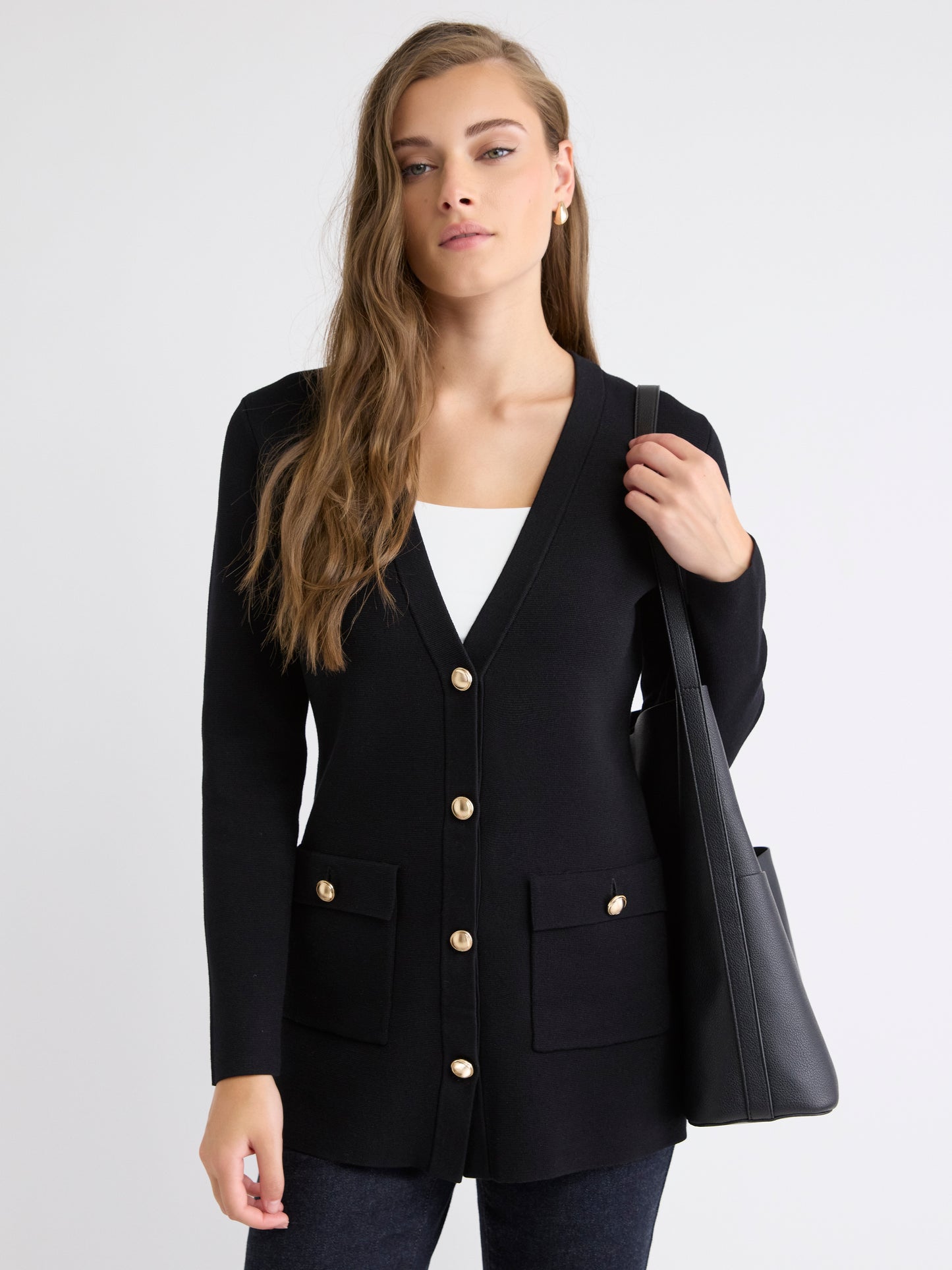 Long-Sleeve Long Cardigan