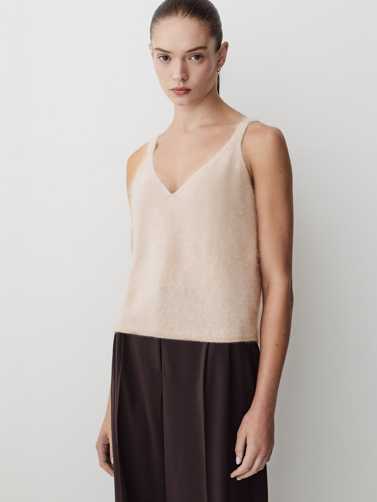 V-Neck Hairy Merino Tank