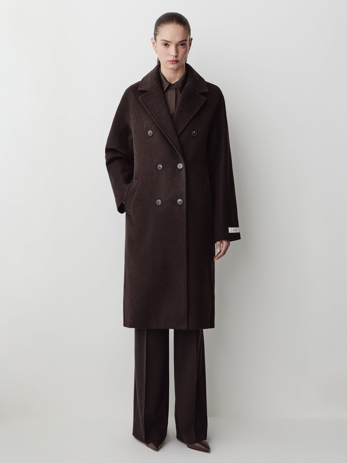 Relaxed-Fit Wool-Blend Double-Breasted Coat