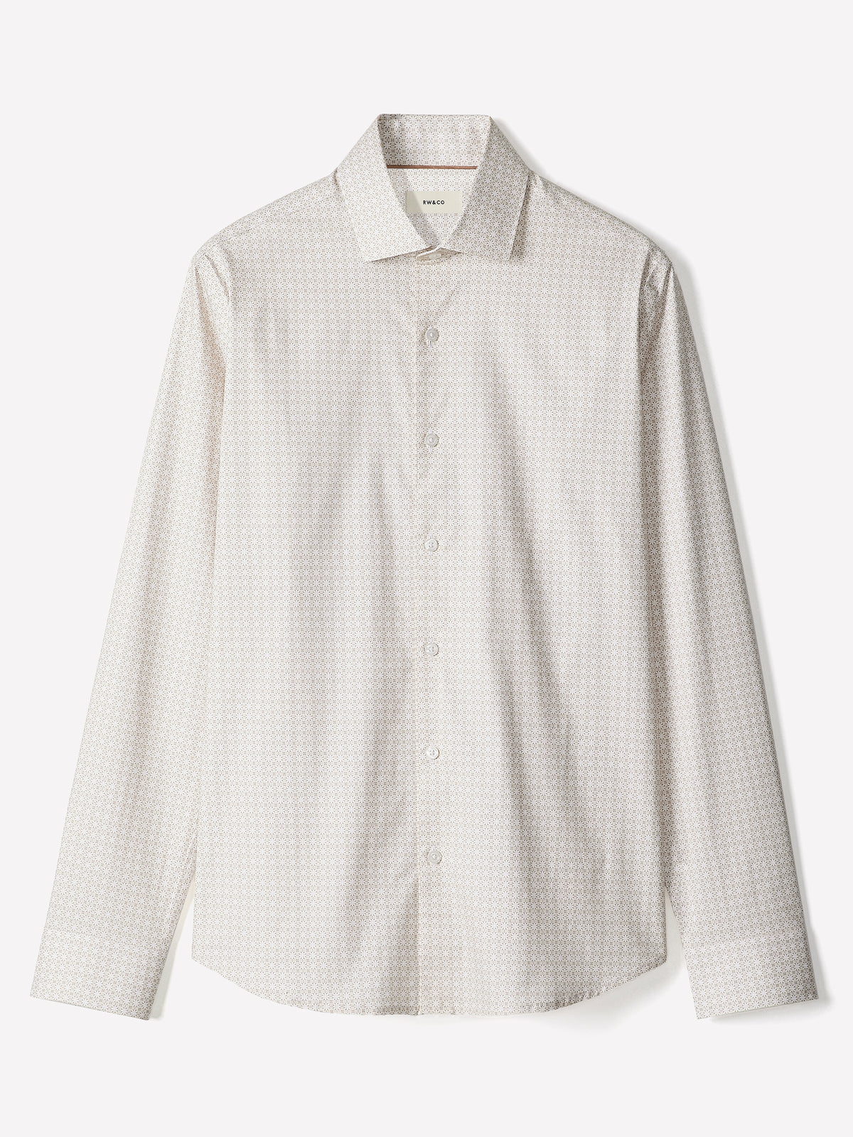 Tailored-Fit Dress Shirt with Geo Floral Pattern