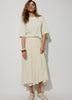 Mid-Rise Flare Midi Skirt