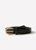 Leather Belt with Contrast Stitches