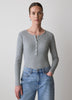 Long-Sleeve Henley Ribbed Top