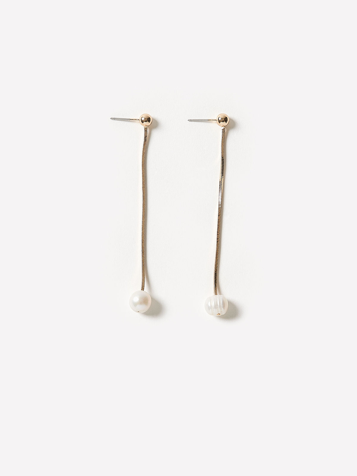 Pendant Earrings Pearl Brass Mix