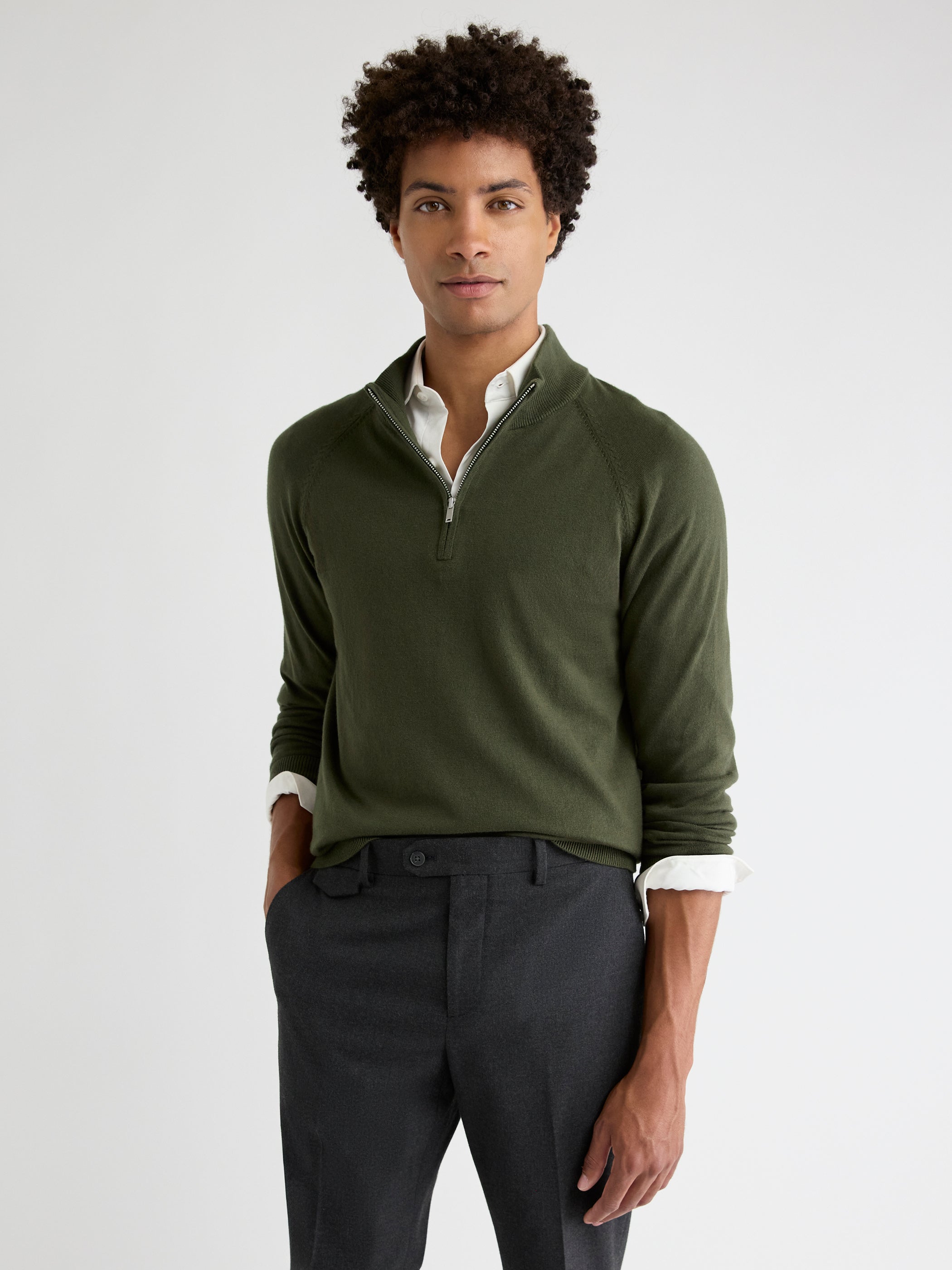 Long-Sleeve Half-Zip Mock-Neck Sweater | RW&CO.
