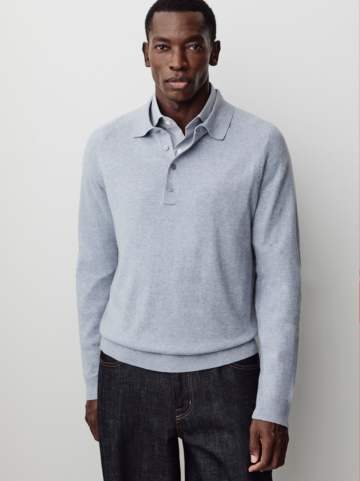 Long-Sleeve Polo Sweater