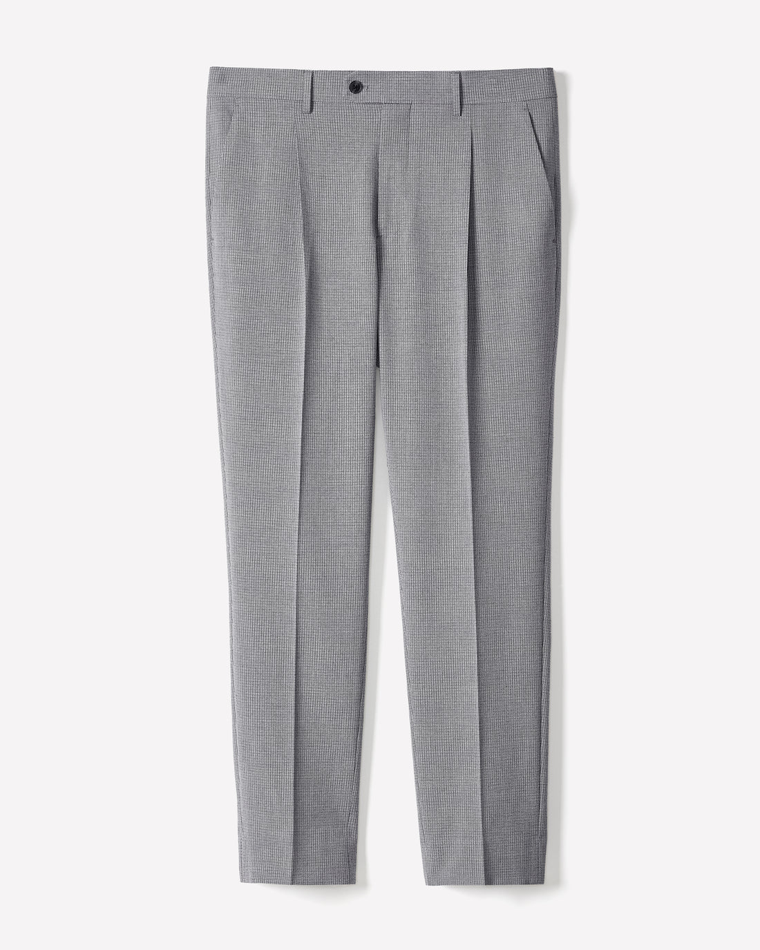 male high waisted pleated dress pants plaid gray Men's Tapered-Leg Pant Grey Stretch Woven – RW&CO Chic In Every Size