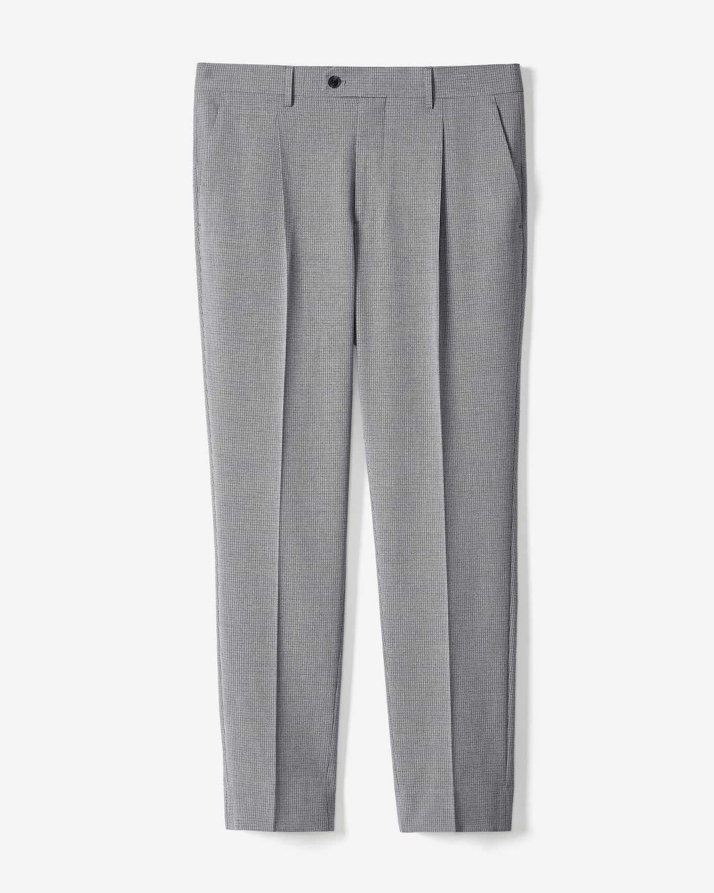 Men's Tapered-Leg Pleated Dress Pant Grey Stretch Woven RW&CO Men's Tapered-Leg Pleated Dress Pant Grey Stretch Woven RW&CO