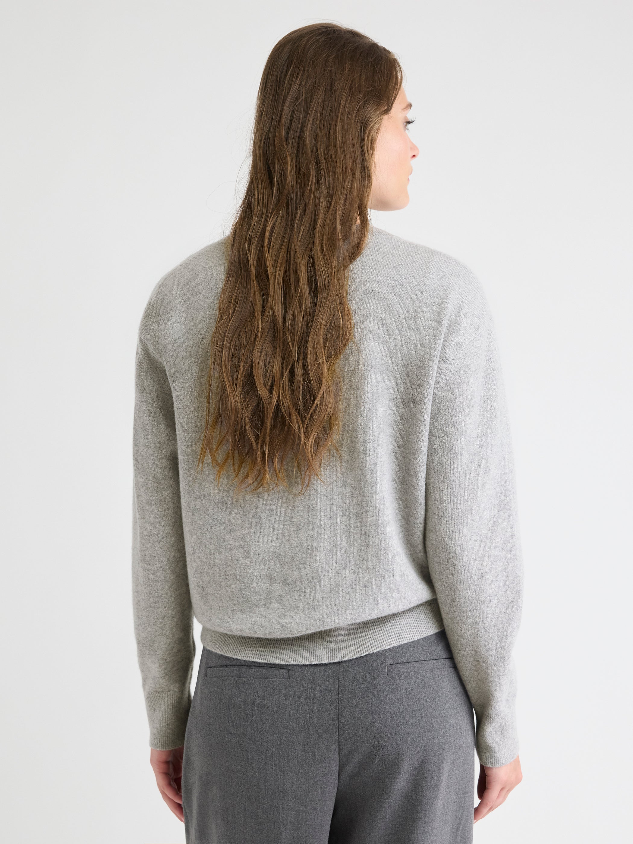 Merino Wool V-Neck Drop Shoulder Sweater