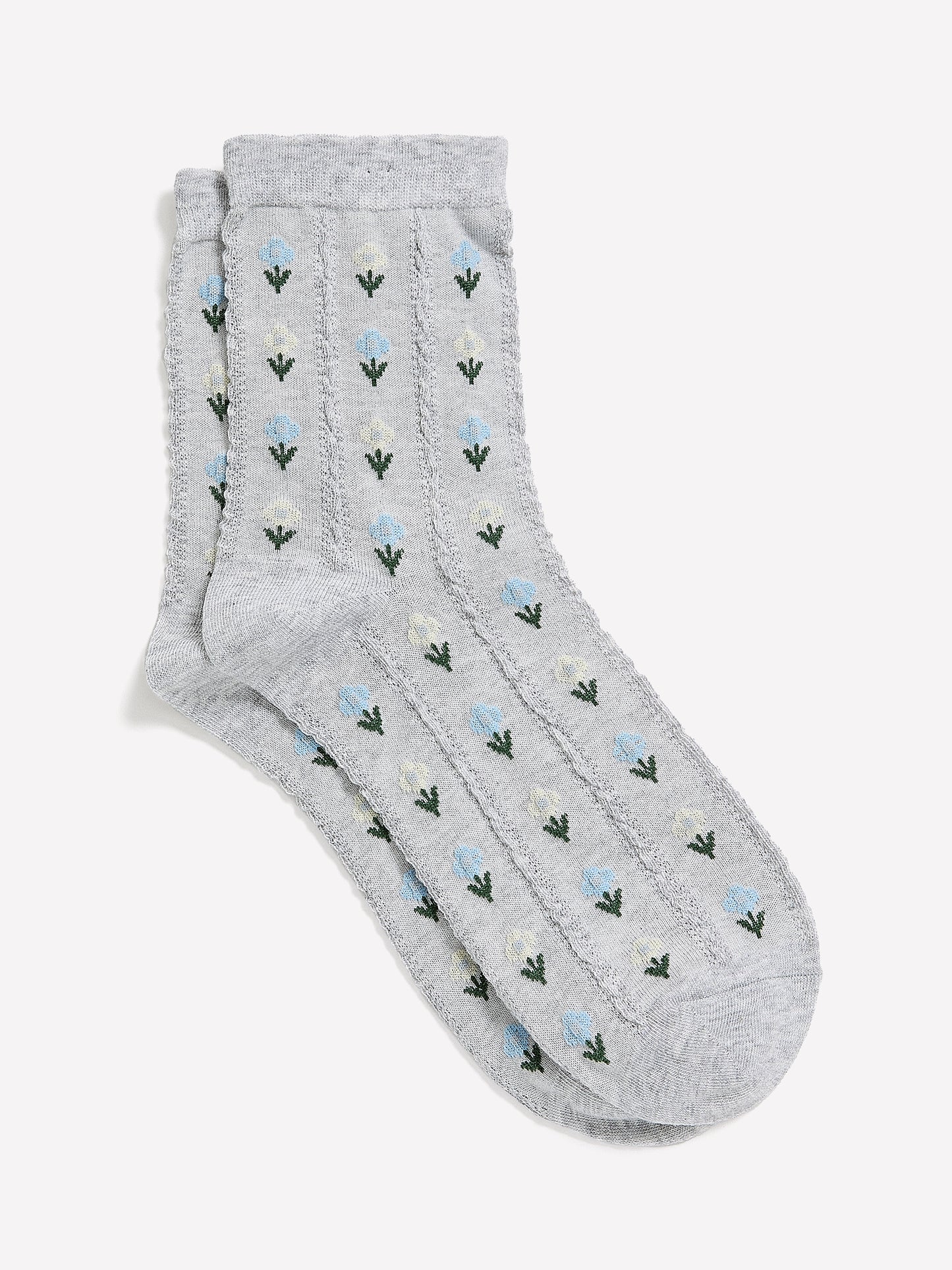 Bas Mi-Mollet à Motif Floral