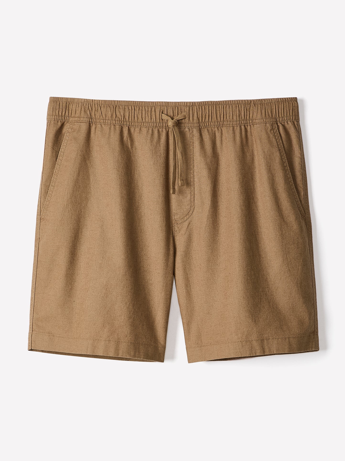 Linen-Blend Shorts with Elastic Waistband