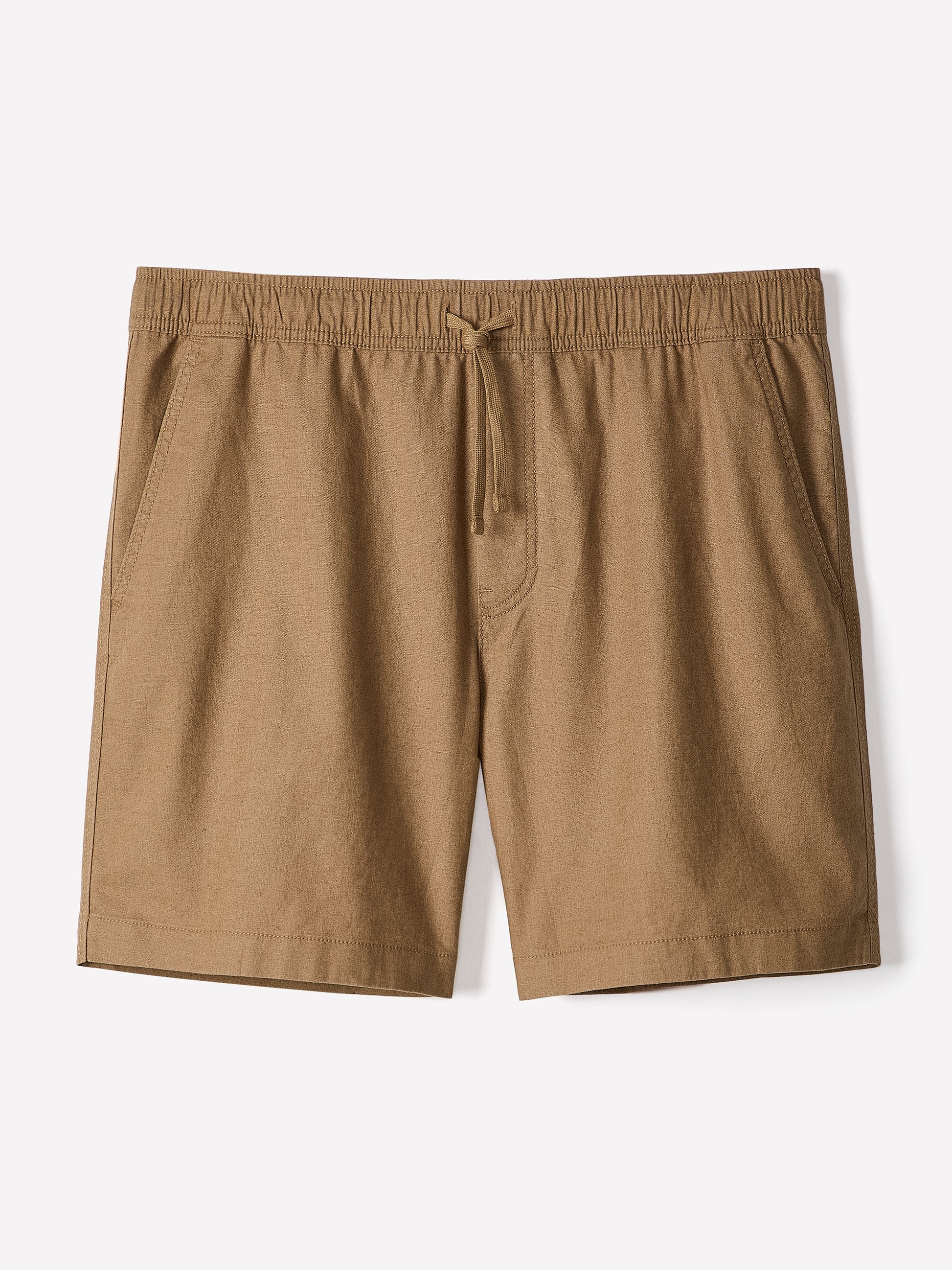 Linen-Blend Shorts with Elastic Waistband