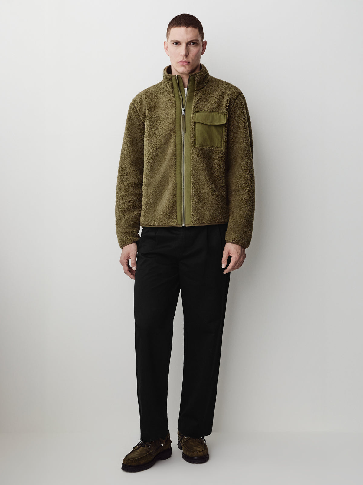 Sherpa Mock Zip Jacket 100% Polyester