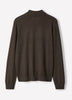 Long Sleeve Mock Neck Pullover Sweater Cotton Blend