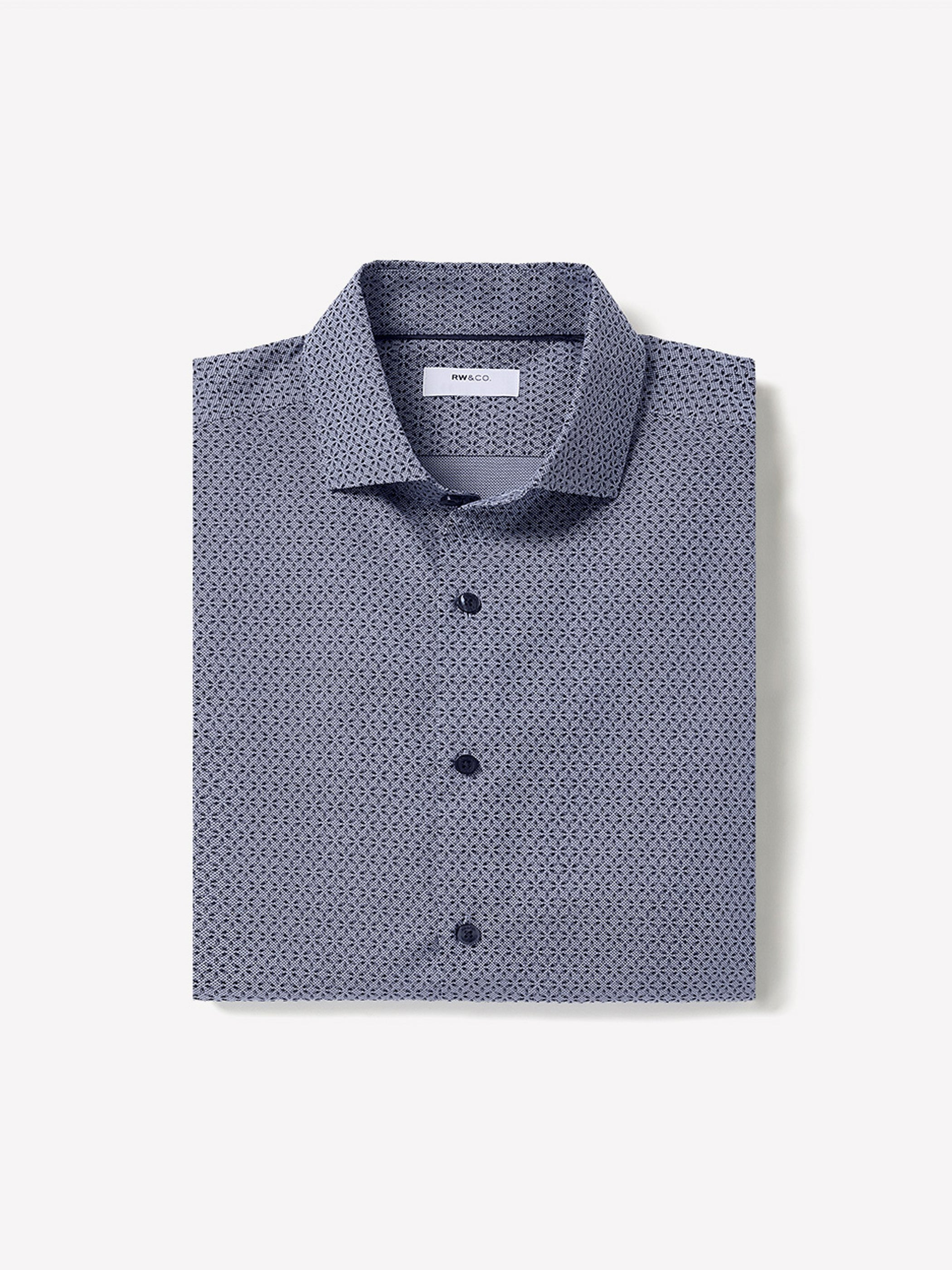 Regular Fit Dress Shirt with Micro Geo Print