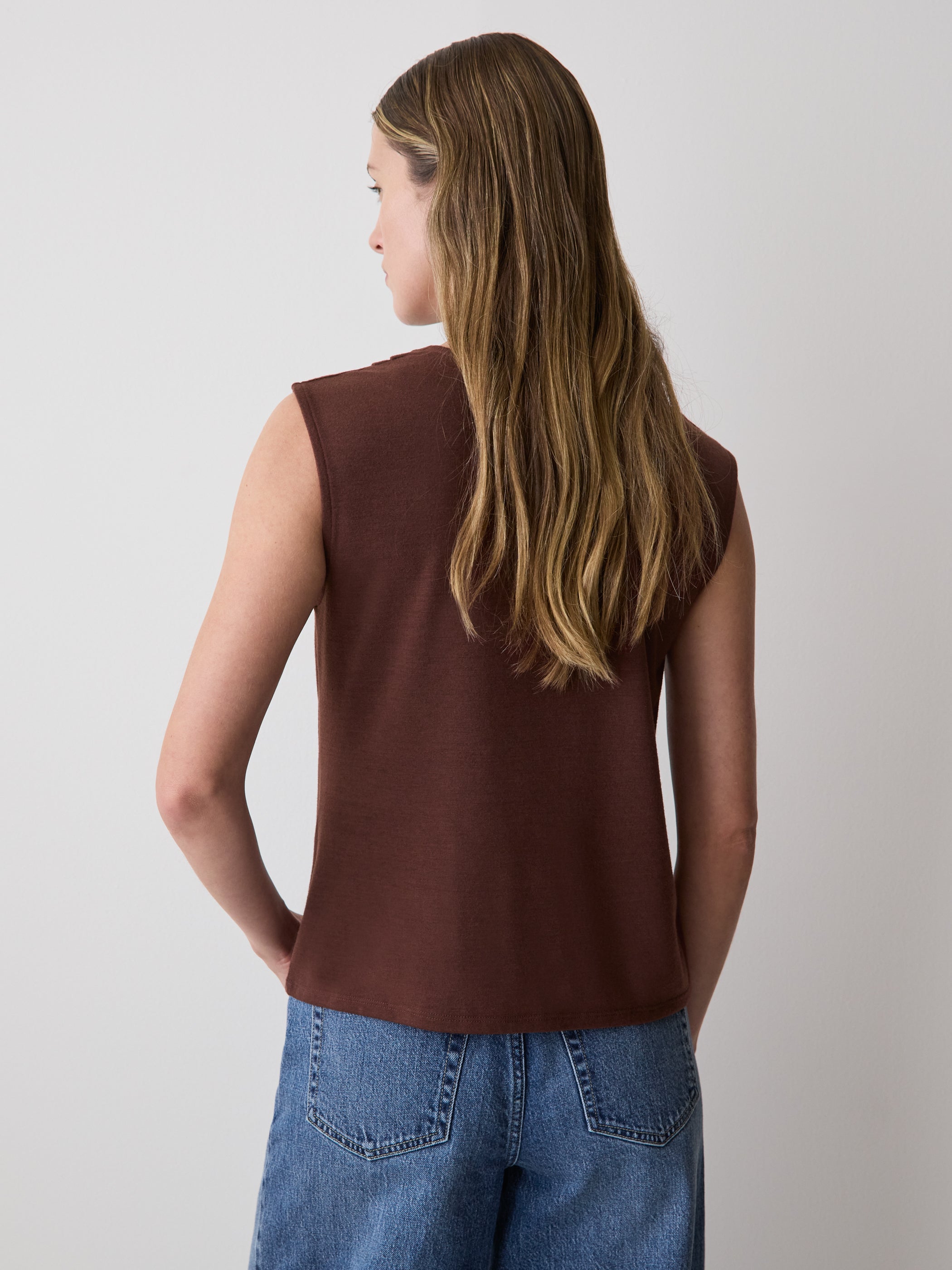 Sleeveless Top with Cowl Neckline