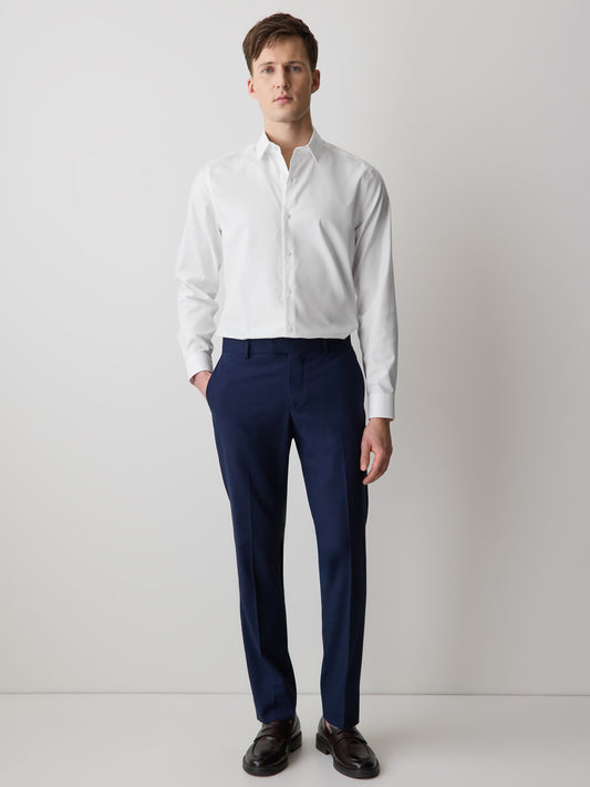 Tailored Fit Solid Twill Dress Shirt