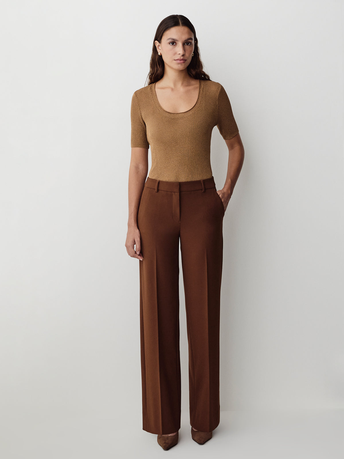 Mid-Rise Wide-Leg Heavy Twill Pant