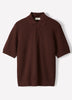 Textured Short-Sleeve Polo Sweater