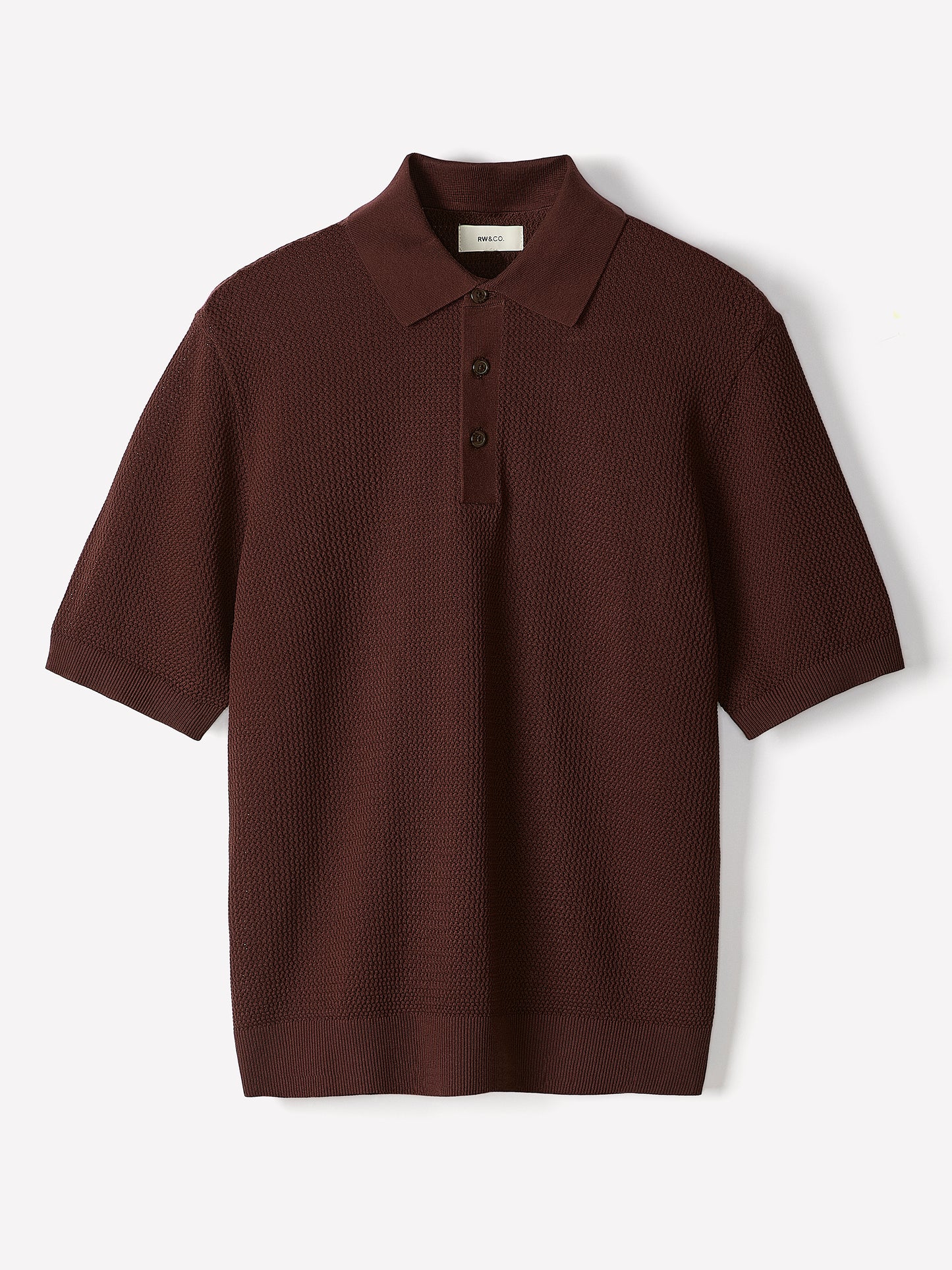 Textured Short-Sleeve Polo Sweater