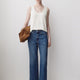 Woven Denim Pant High Rise Wide Leg