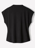Extended-Sleeve Crew-Neck Draped Top