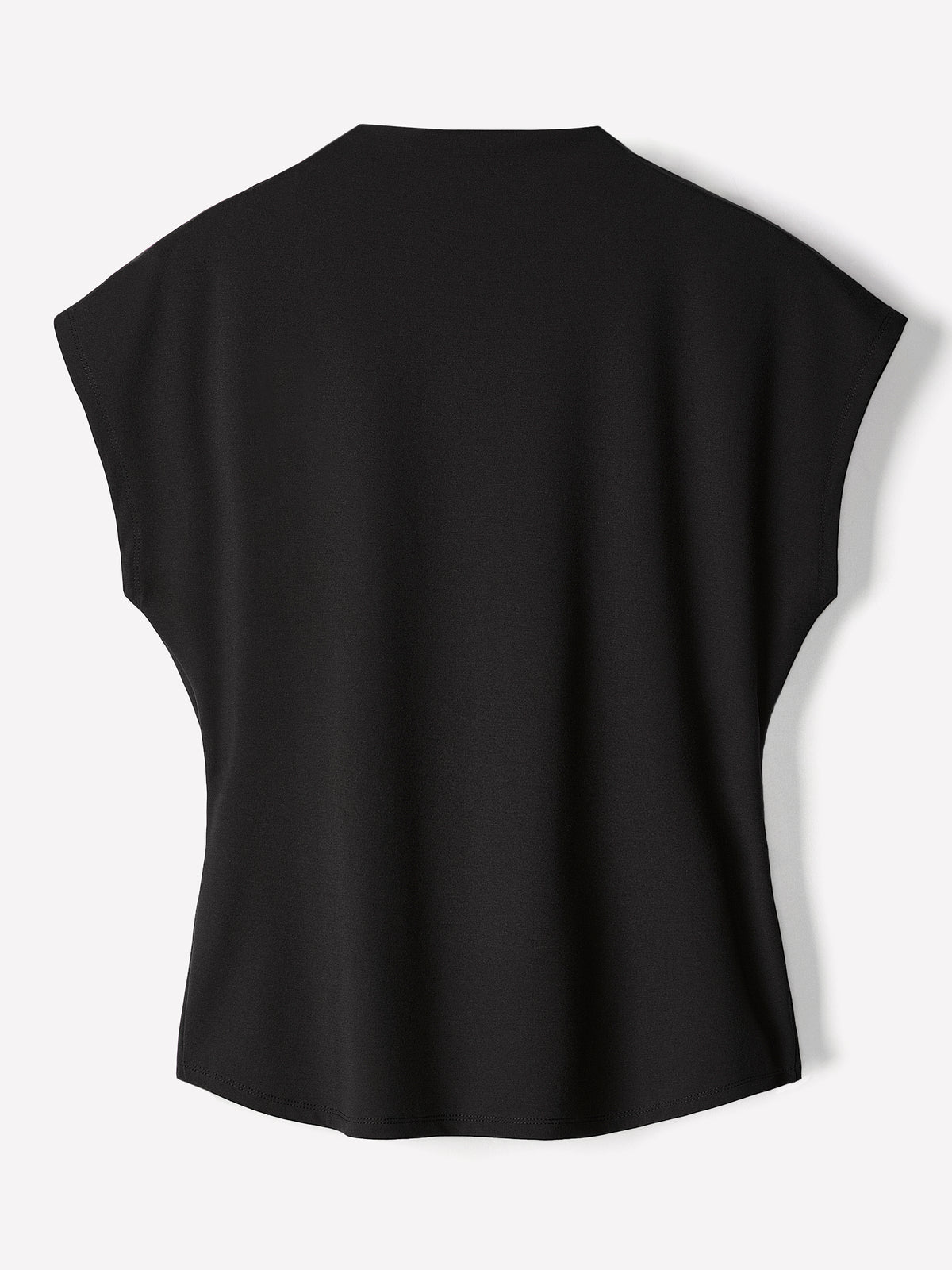 Extended-Sleeve Crew-Neck Draped Top