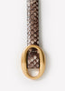 Leather Skinny Belt With Oval Buckle