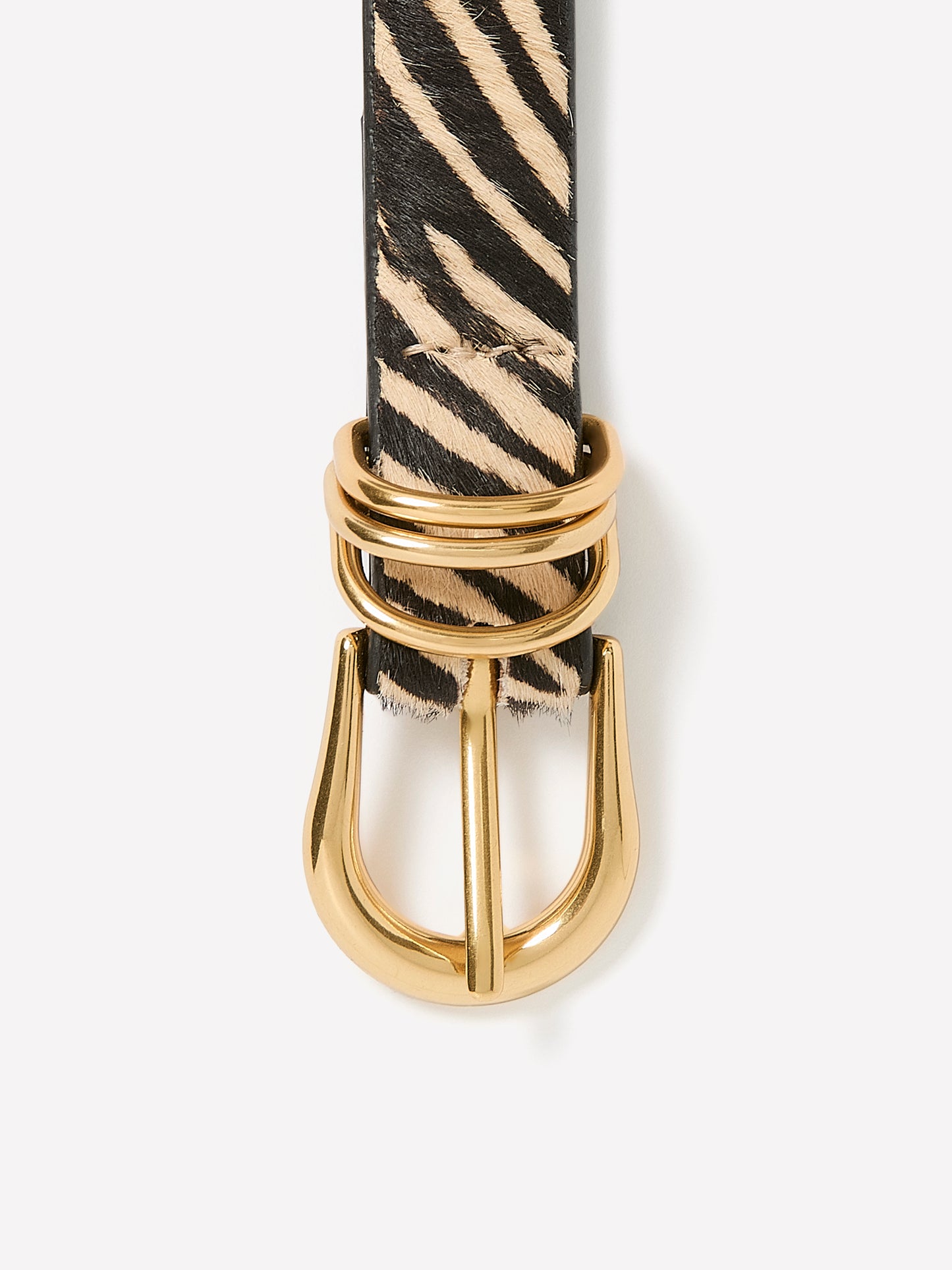 Leather Belt with Zebra Print