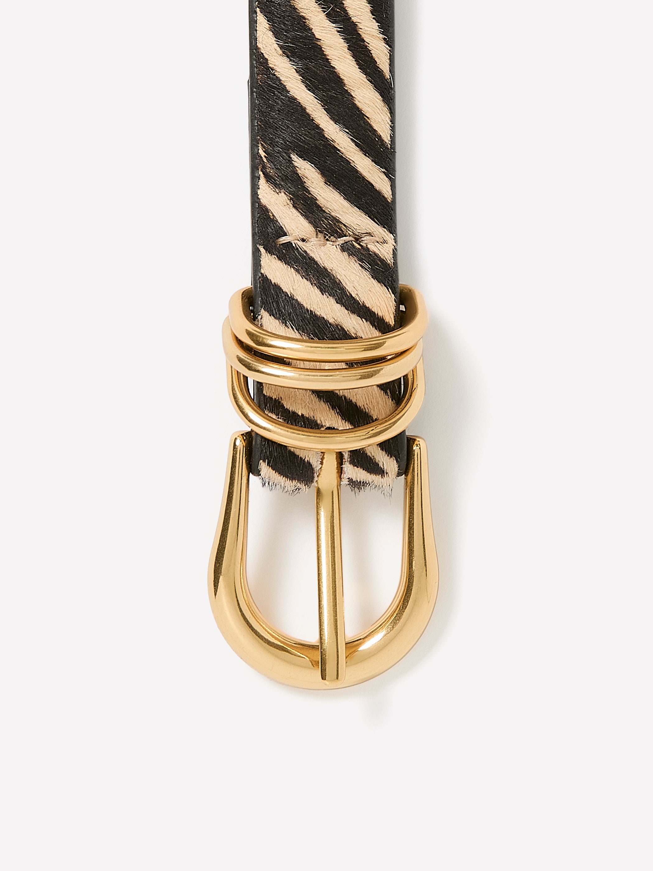 Leather Belt with Zebra Print