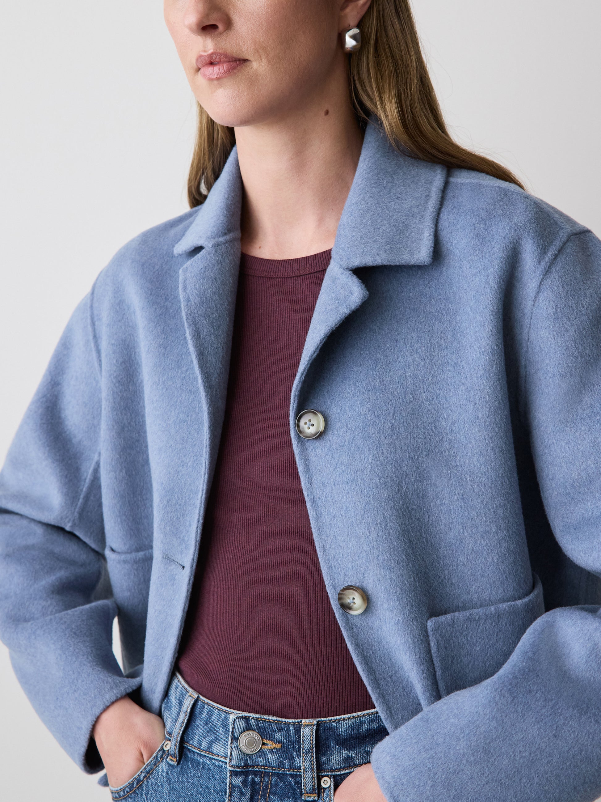 Double Face Wool-Blend Transitional Coat