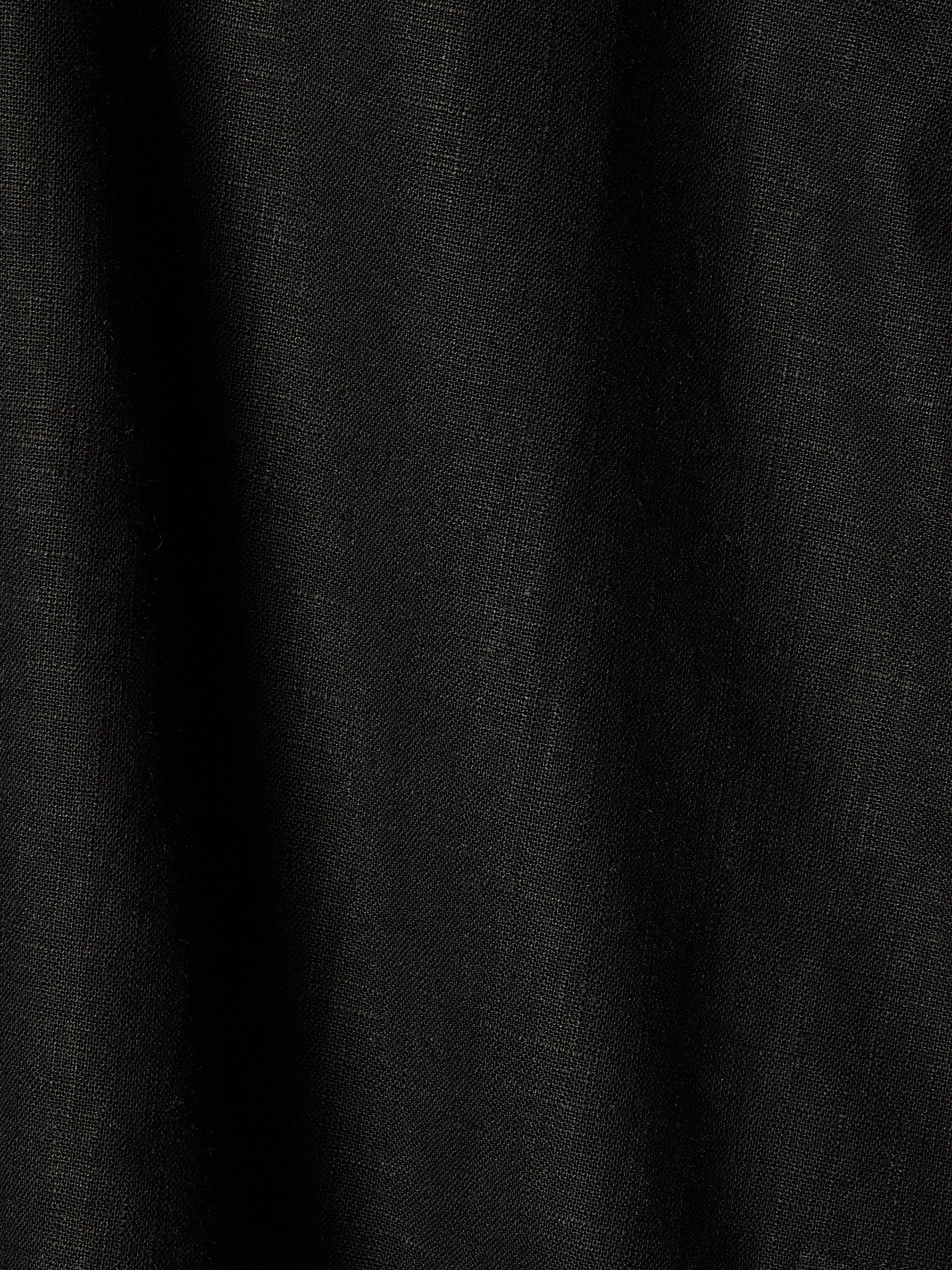 Linen-Blend Extended-Sleeve Blouse with Shirt Collar