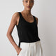 Linen-Blend U-Neck Loose Tank